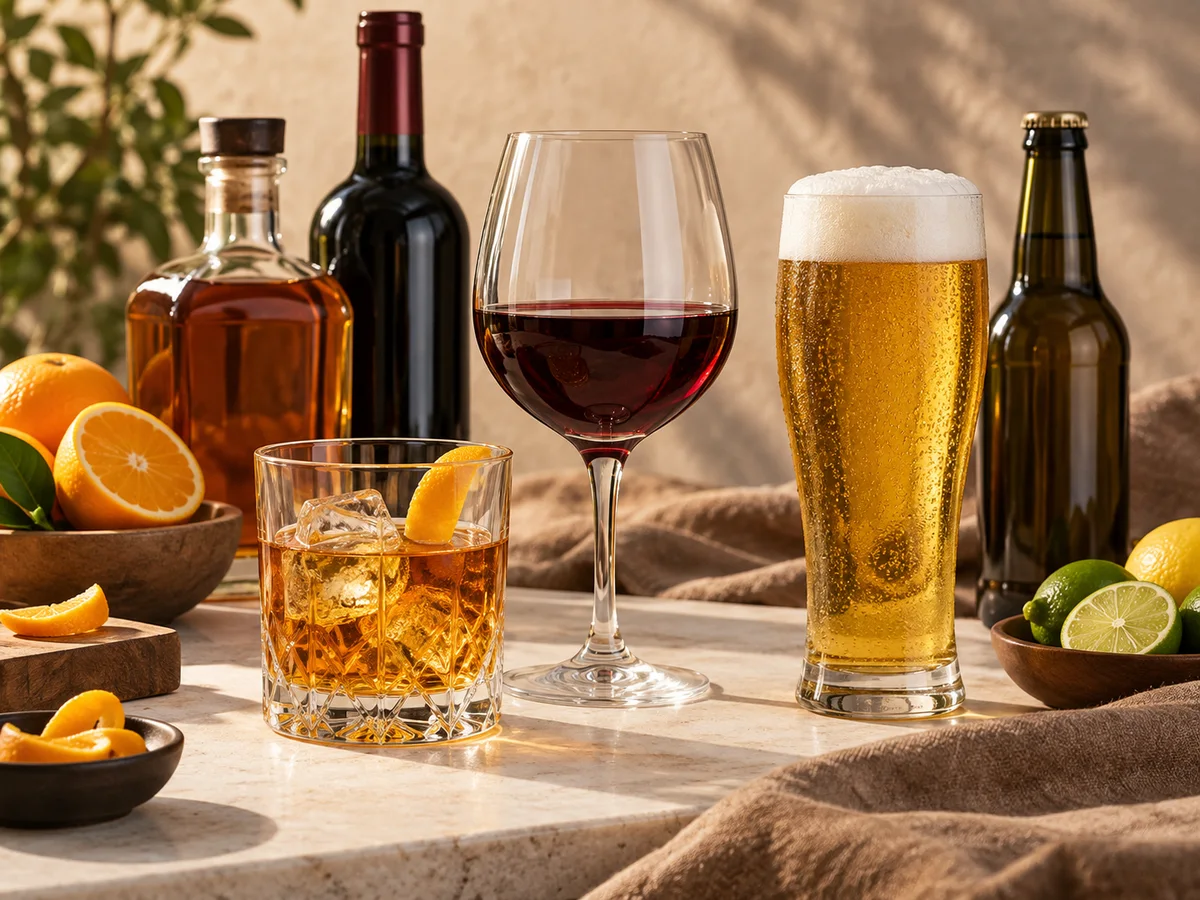 Representative category illustration: Alcoholic Cocktails, Wine, Spirits & Beer