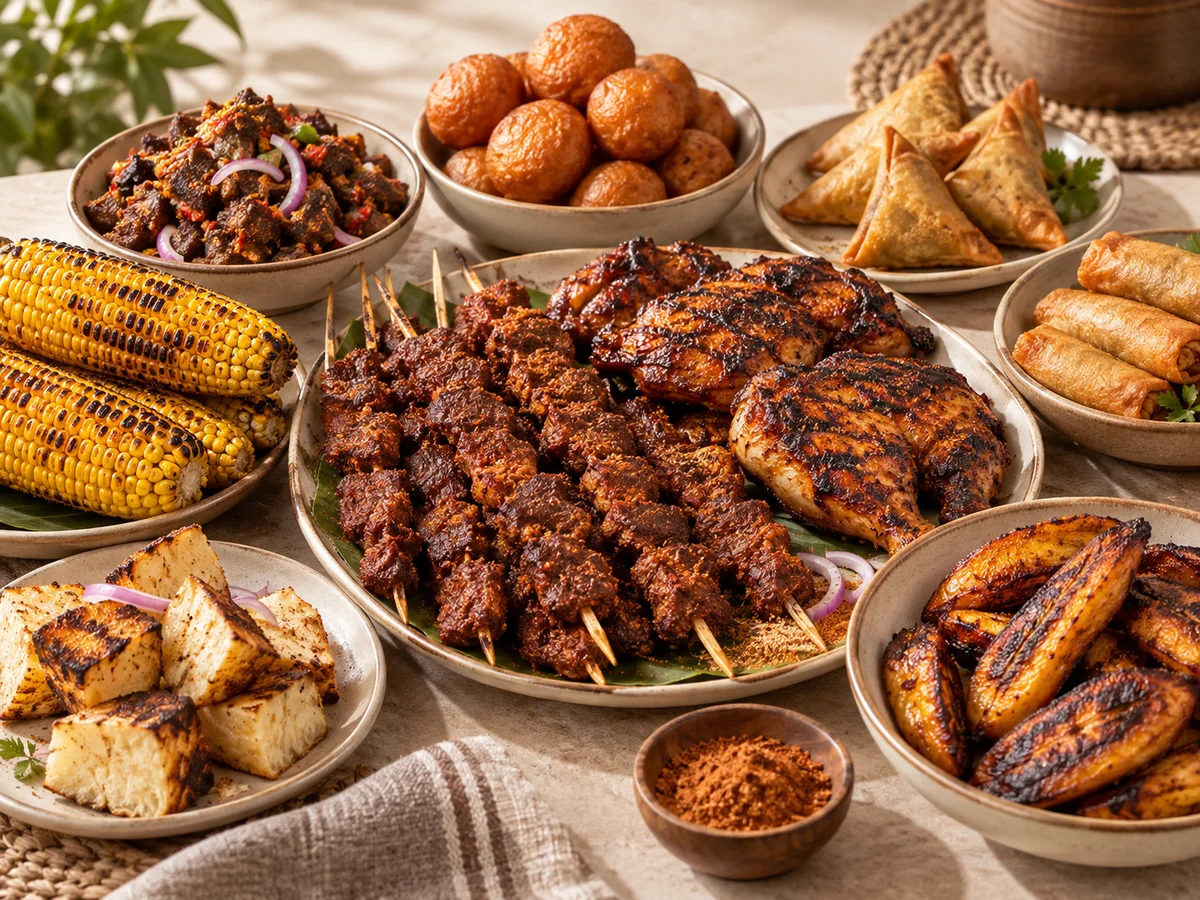Representative category illustration: Grills, Small Chops, Roasted Corn, Yam & Plantain