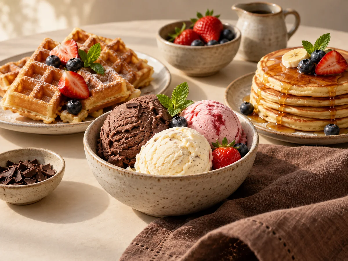 Representative category illustration: Ice Cream, Waffles & Pancakes