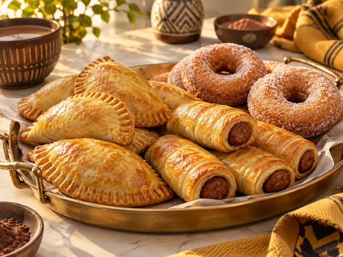 Representative category image: Meat pie, sausage roll and doughnut