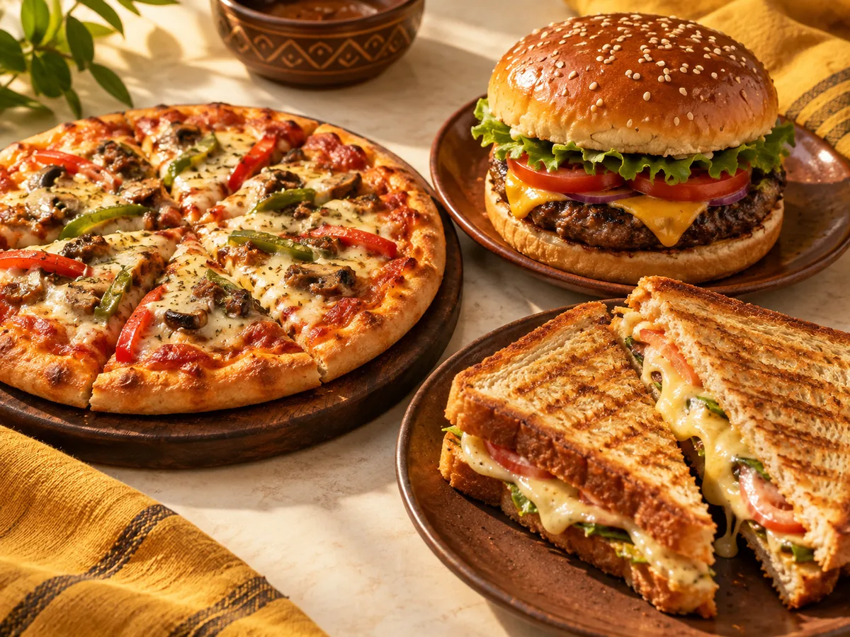 Representative category image: Pizza, burgers and sandwiches