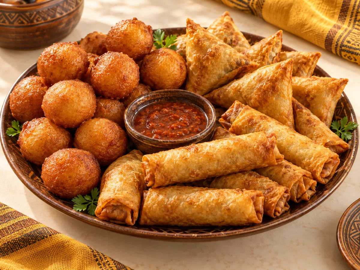 Representative category image: Small-chops portions and platters, including puff-puff